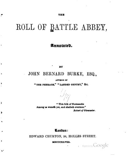 Cover for The roll of  Battle Abbey