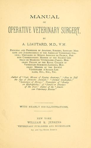 Cover for Manual of operative veterinary surgery