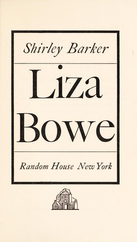 Cover for Liza Bowe.