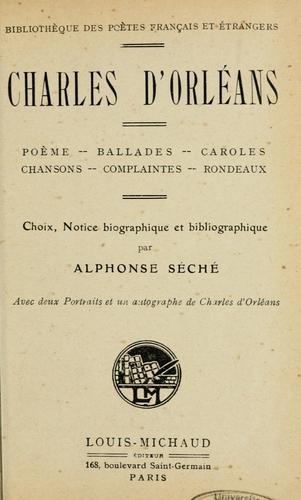 Cover for Poèmes, ballades, caroles, chansons, complaintes, rondeaux