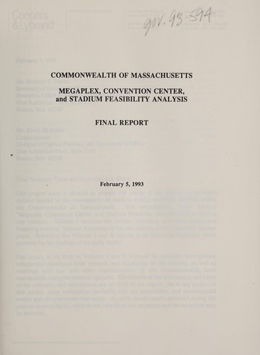 Cover for Megaplex, convention center, and stadium feasibility analysis