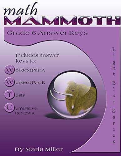 Cover for Math Mammoth Grade 6 Answer Keys