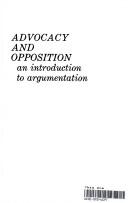 Cover for Advocacy and opposition