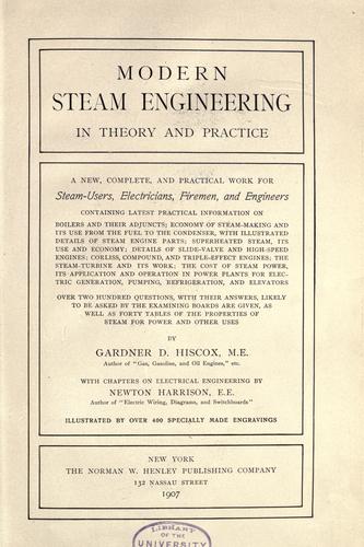 Cover for Modern steam engineering in theory and practice