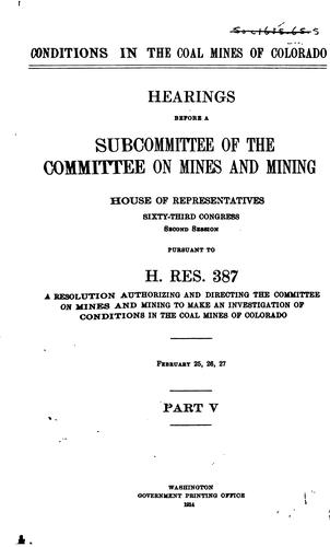 Cover for Conditions in the coal mines of Colorado.