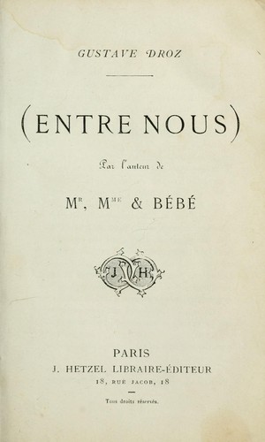 Cover for (Entre nous)