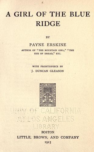 Cover for A girl of the Blue Ridge