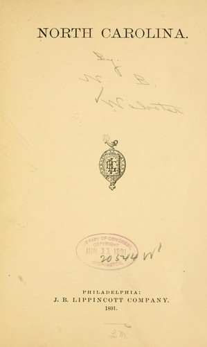 Cover for North Carolina.
