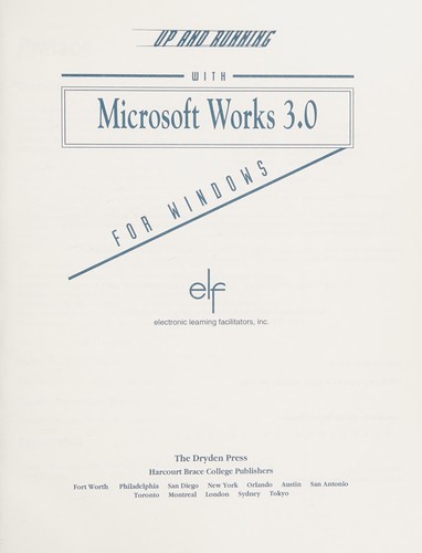 Cover for Up and running with Microsoft Works 3.0 for Windows.