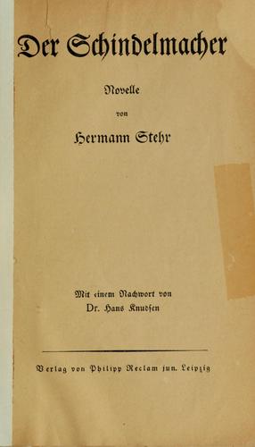 Cover for Der Schindelmacher