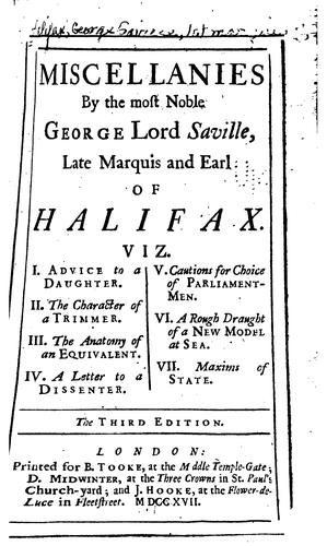 Cover for Miscellanies