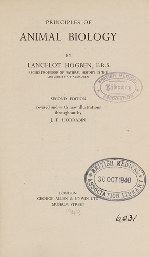 Cover for Principles of animal biology