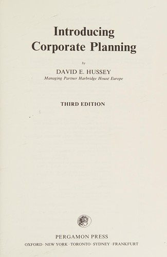 Cover for Introducing corporate planning