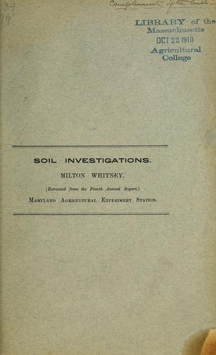 Cover for Soil investigations