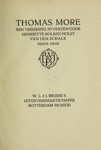 Cover for Thomas More
