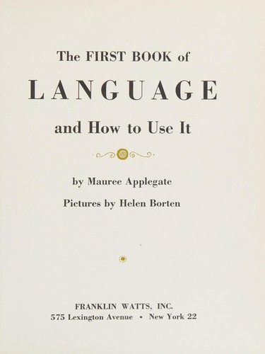 Cover for The first book of language and how to use it