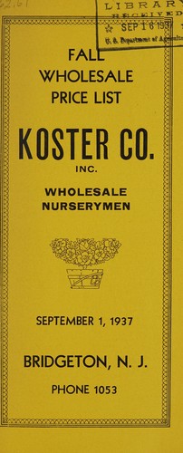 Cover for Fall wholesale price list