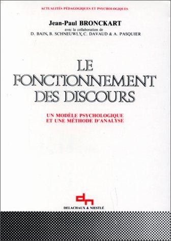 Cover for Le fonctionnement des discours