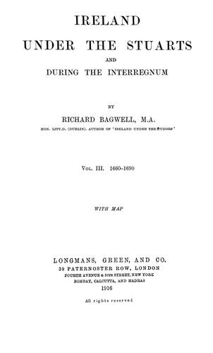 Cover for Ireland under the Stuarts and during the interregnum