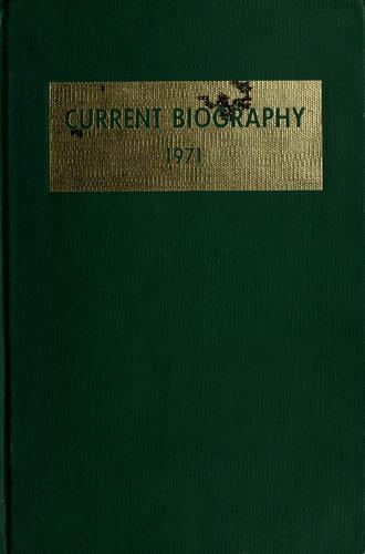 Cover for Current biography yearbook, 1971