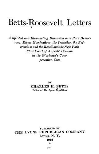 Cover for Betts-Roosevelt letters