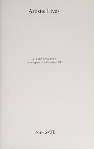 Cover for Artistic Lives