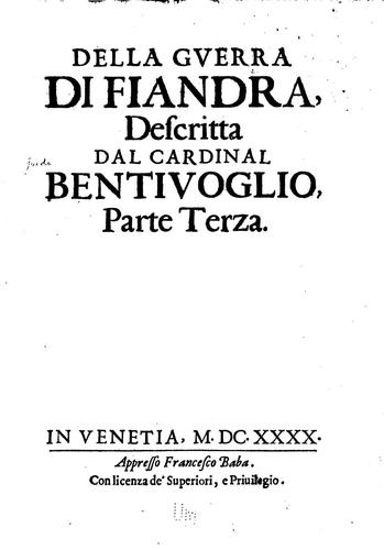 Cover for Della gverra di Fiandra