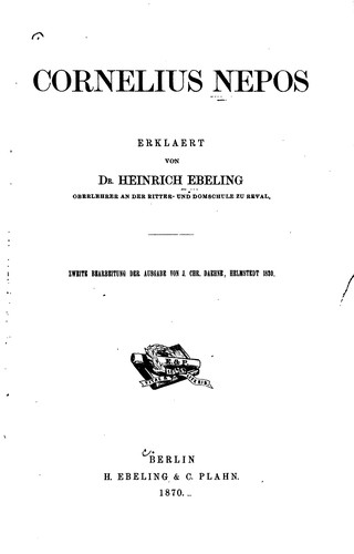 Cover for Cornelius Nepos