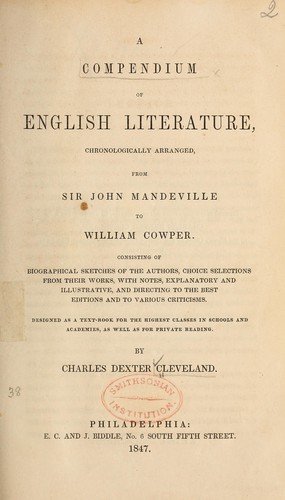 Cover for A compendium of English literature