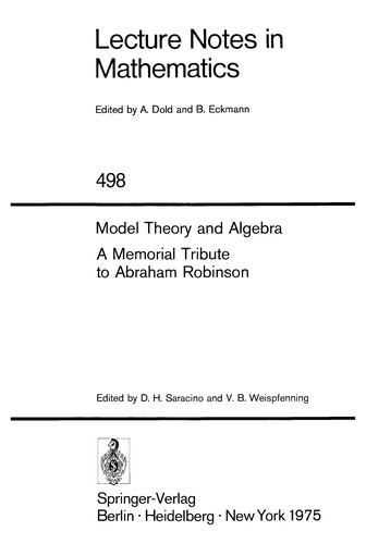 Cover for Model theory and algebra