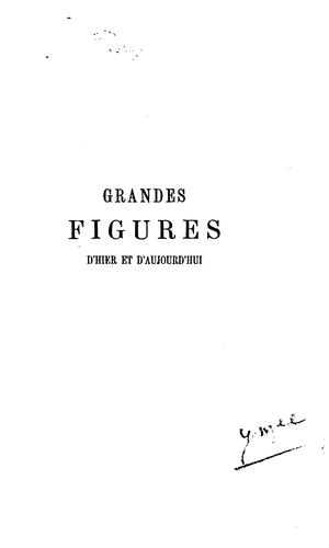 Cover for Grandes figures d'hier et d'aujourd'hui