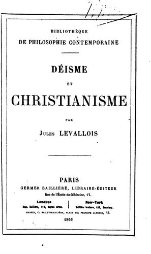 Cover for Déisme et Christianisme