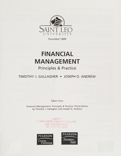 Cover for Financial management