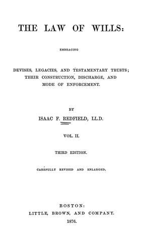 Cover for The law of wills ...
