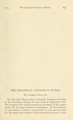 Cover for The geological congress in Russia