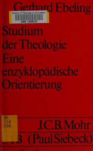Cover for Studium der Theologie
