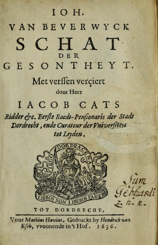Cover for Schat der gesontheyt