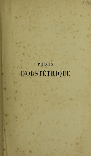 Cover for Pr©♭cis d'obst©♭trique