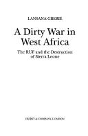 Cover for A dirty war in West Africa