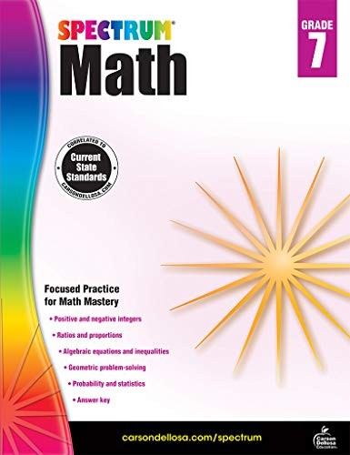 Cover for Spectrum Math Workbook Grade 7 Paperback
