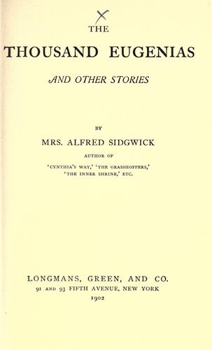 Cover for The thousand Eugenias and other stories