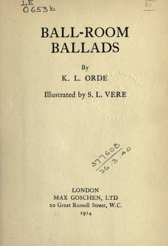 Cover for Ball-room ballads