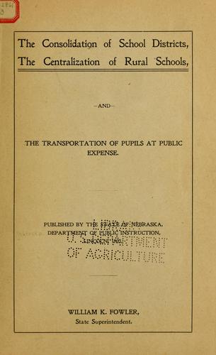 Cover for The consolidation of school districts