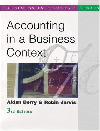 Cover for Accounting in a Business Context (Business in Contexy)