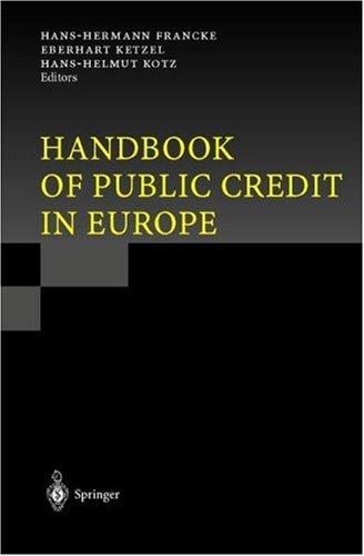 Cover for Handbook of public credit in Europe