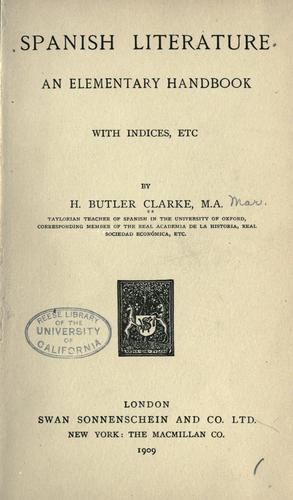 Cover for Spanish literature