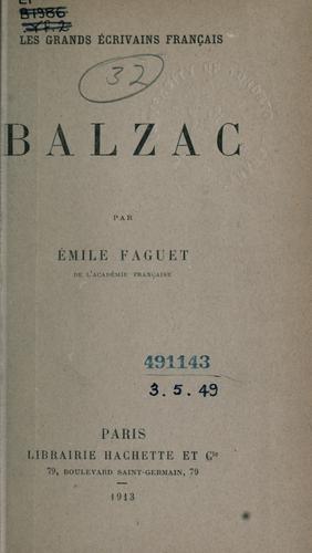 Cover for Balzac.