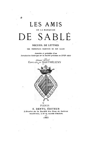 Cover for Les amis de la marquise de Sablé