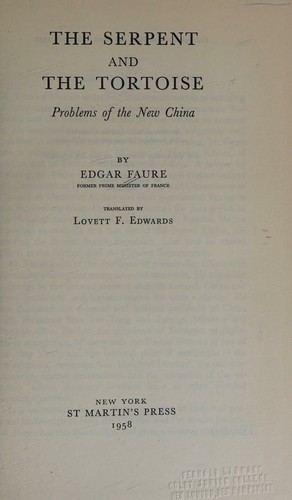 Cover for The serpent and the tortoise