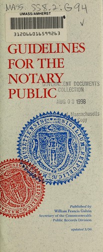 Cover for Guidelines for the notary public